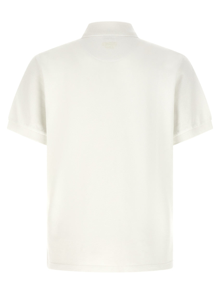 White Embroidery Patch Polo Shirt 2