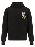 Black Embroidered Graphic Hoodie 1
