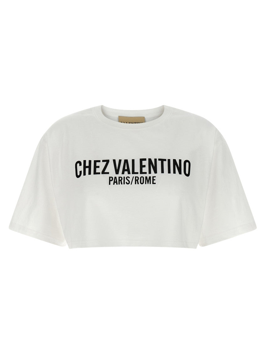 White Logo Cropped T-shirt 1