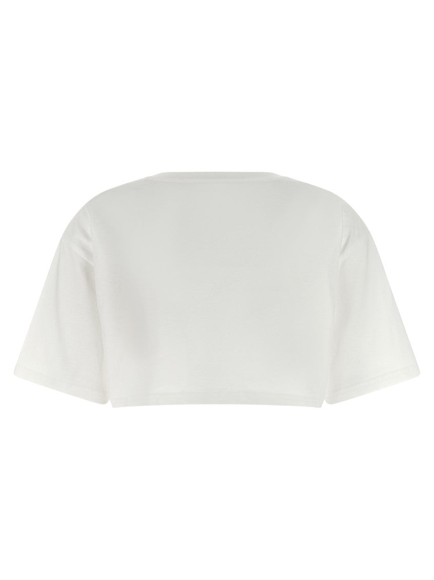 White Logo Cropped T-shirt 2