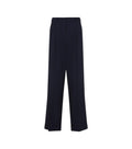 Navy Blue Creased Straight-leg Trousers 1