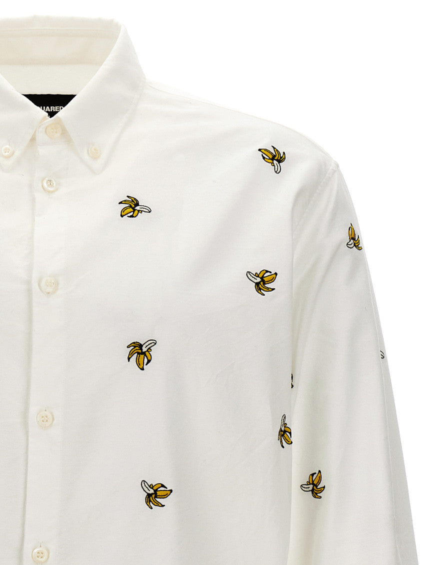 White Fruit Embroidery Shirt 3