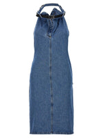 Blue Belt Halter Neck dress 1