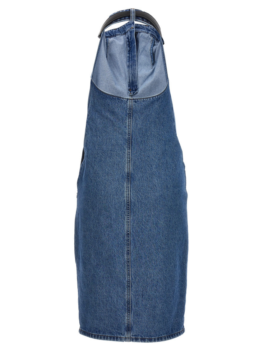 Blue Belt Halter Neck dress 2