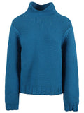 Blue Wool blend high neck jumper 1
