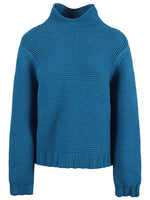 Blue Wool blend high neck jumper 1