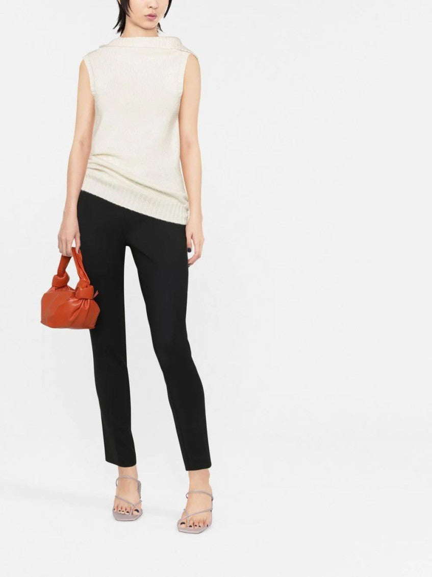 Black Mid-rise Tapered Virgin Wool Trousers 2