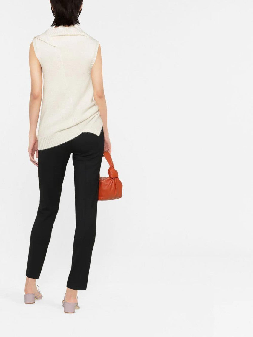 Black Mid-rise Tapered Virgin Wool Trousers 3