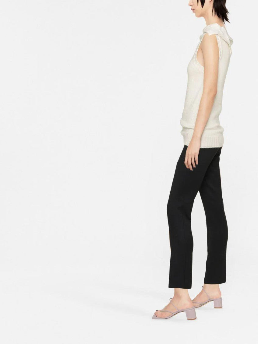 Black Mid-rise Tapered Virgin Wool Trousers 4