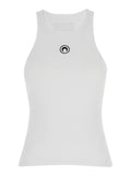 White Organic Cotton Ribbed Tank Top 1