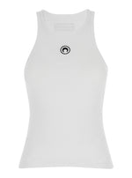 White Organic Cotton Ribbed Tank Top 1
