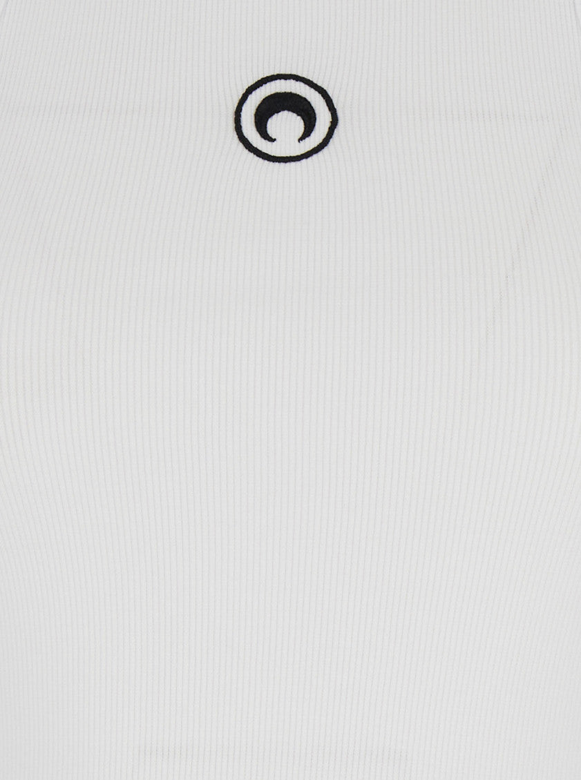 White Organic Cotton Ribbed Tank Top 3