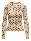Beige 'Moon Printed Jersey' Top 1