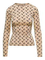 Beige 'Moon Printed Jersey' Top 1
