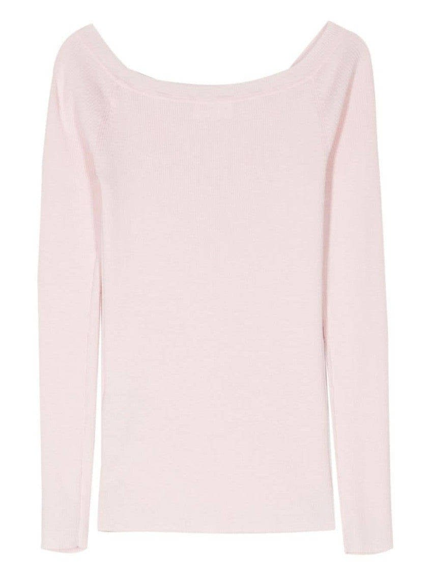 Light Pink Cotton Blend Sweater 2