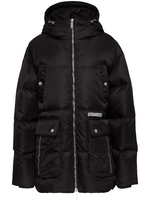 Black Quilted Hooded Jacket 1
