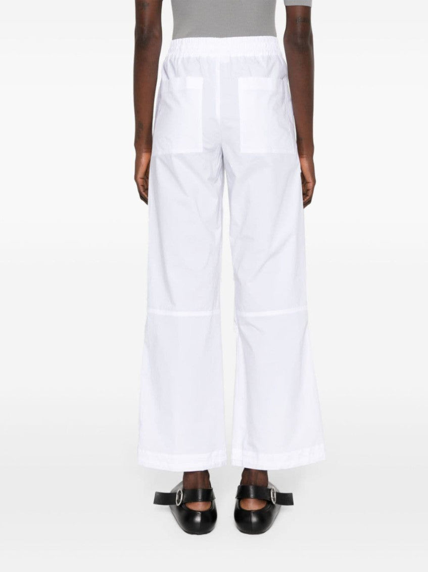 White straight-leg cotton cargo trouser 3