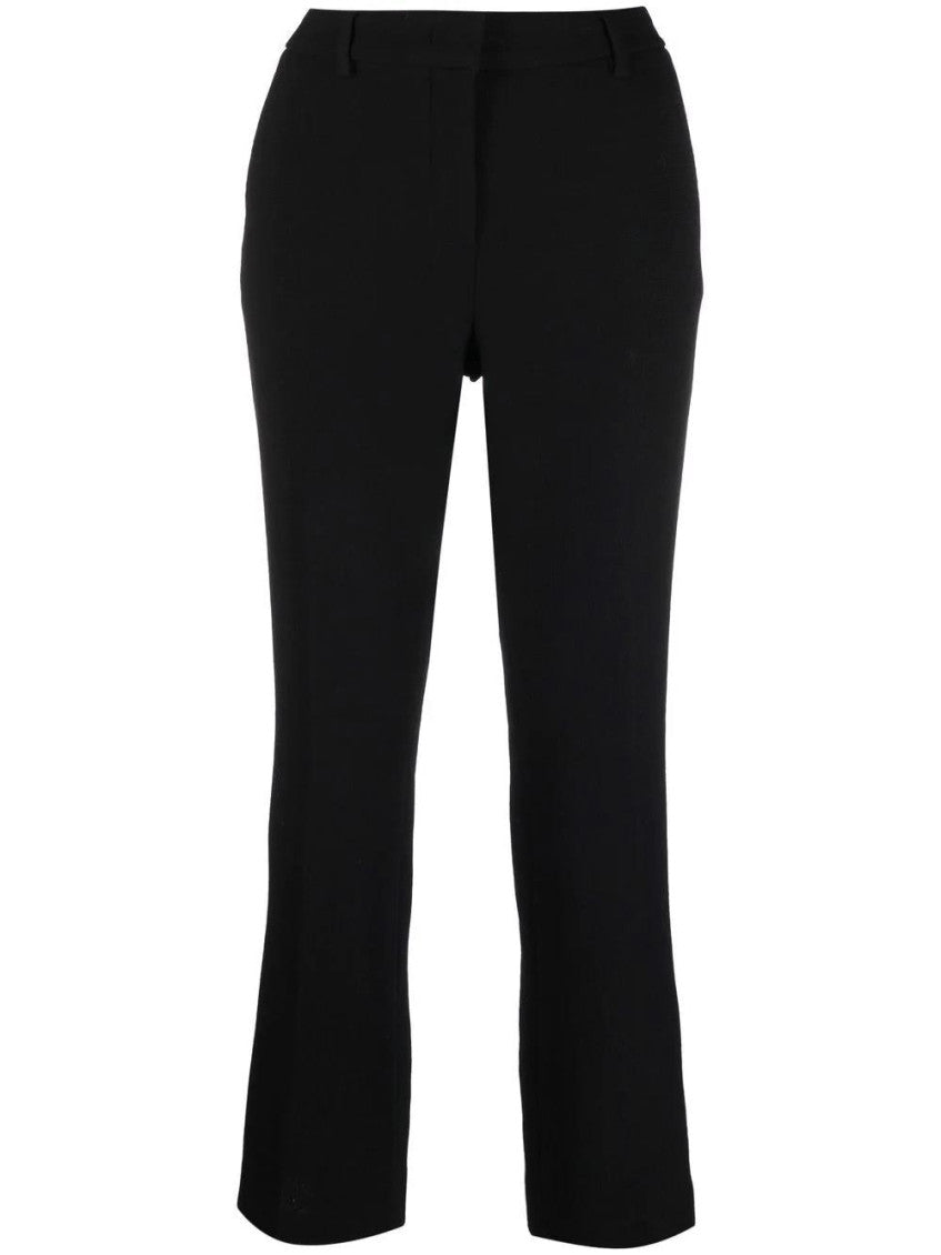 Black  Cropped Tailored Trousers 1