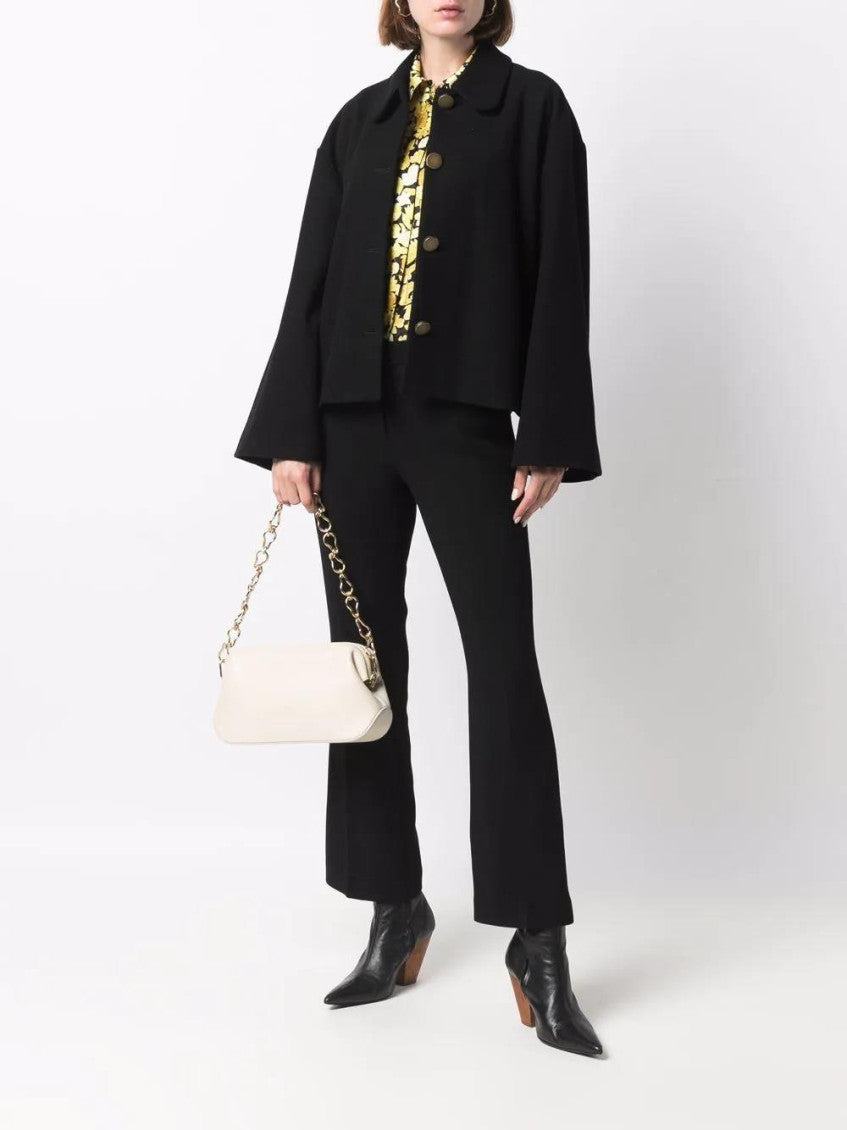 Black  Cropped Tailored Trousers 2