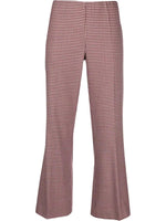 Pink Houndstooth Flared Trousers 1