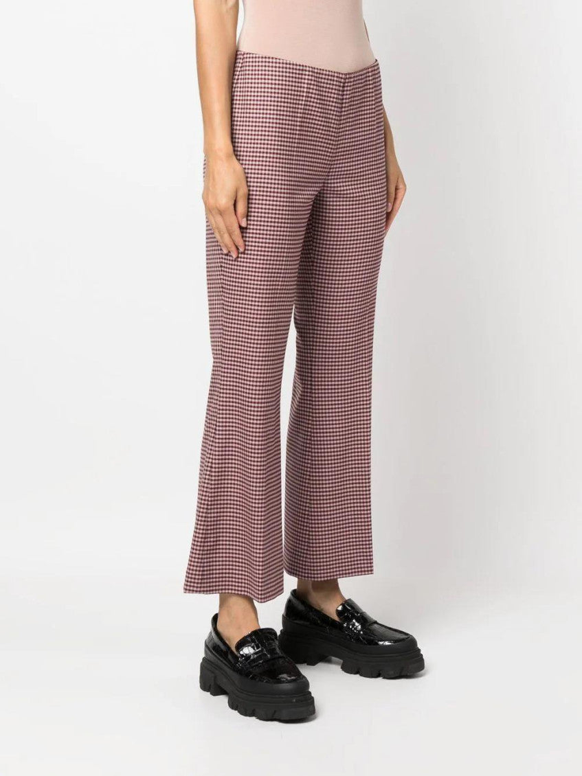 Pink Houndstooth Flared Trousers 3