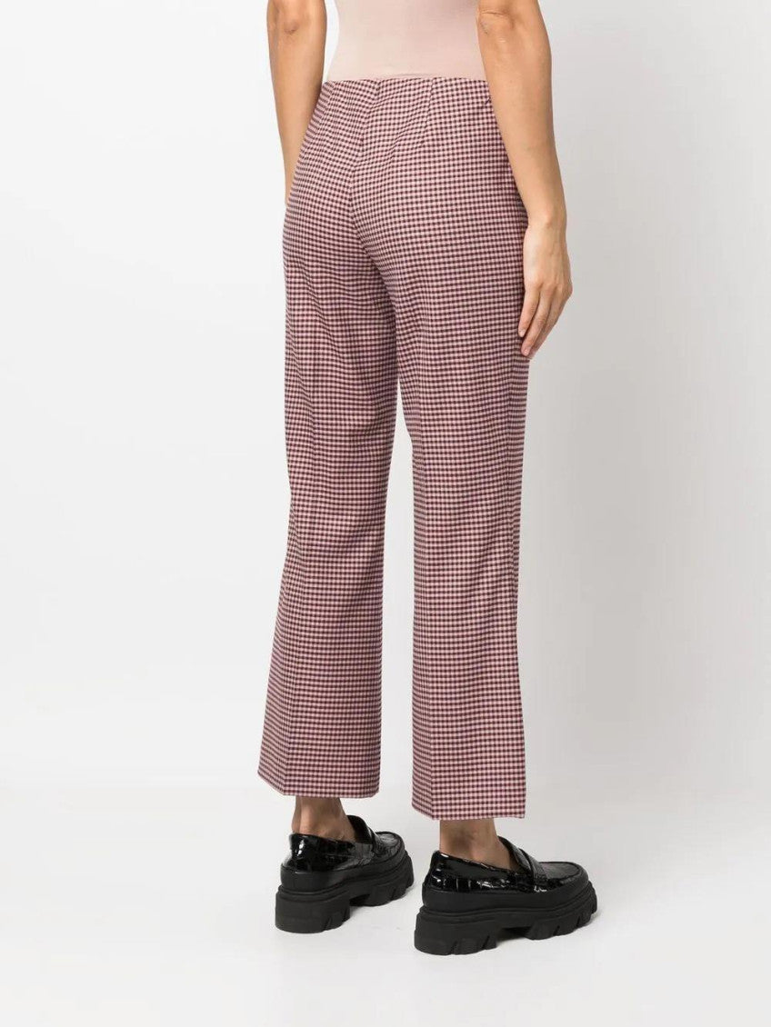 Pink Houndstooth Flared Trousers 4