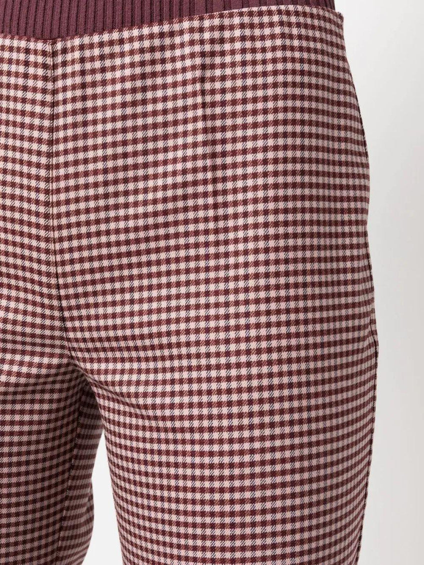 Pink Houndstooth Flared Trousers 5