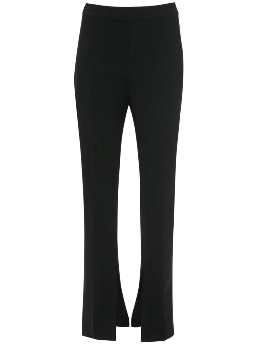 Black front-slit straight-leg trousers 1