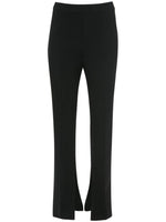 Black front-slit straight-leg trousers 1