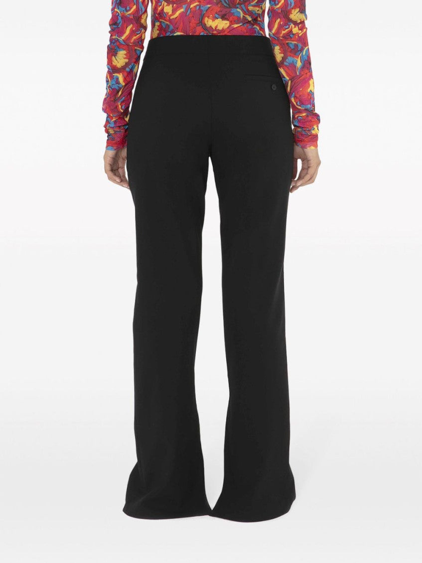 Black front-slit straight-leg trousers 4