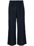 Navy Blue Straight-leg Cropped Trousers 1