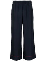 Navy Blue Straight-leg Cropped Trousers 1