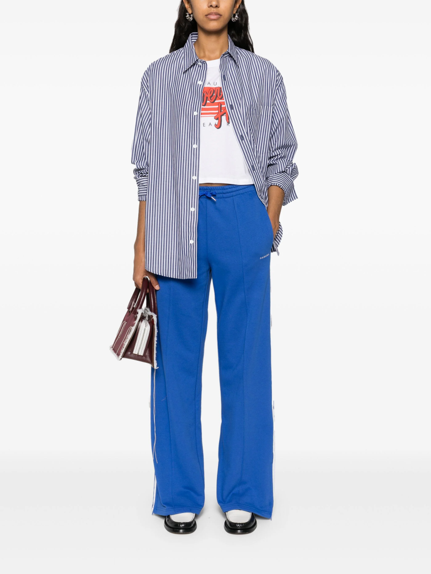 Royal Blue logo-embroidered straight trousers 2