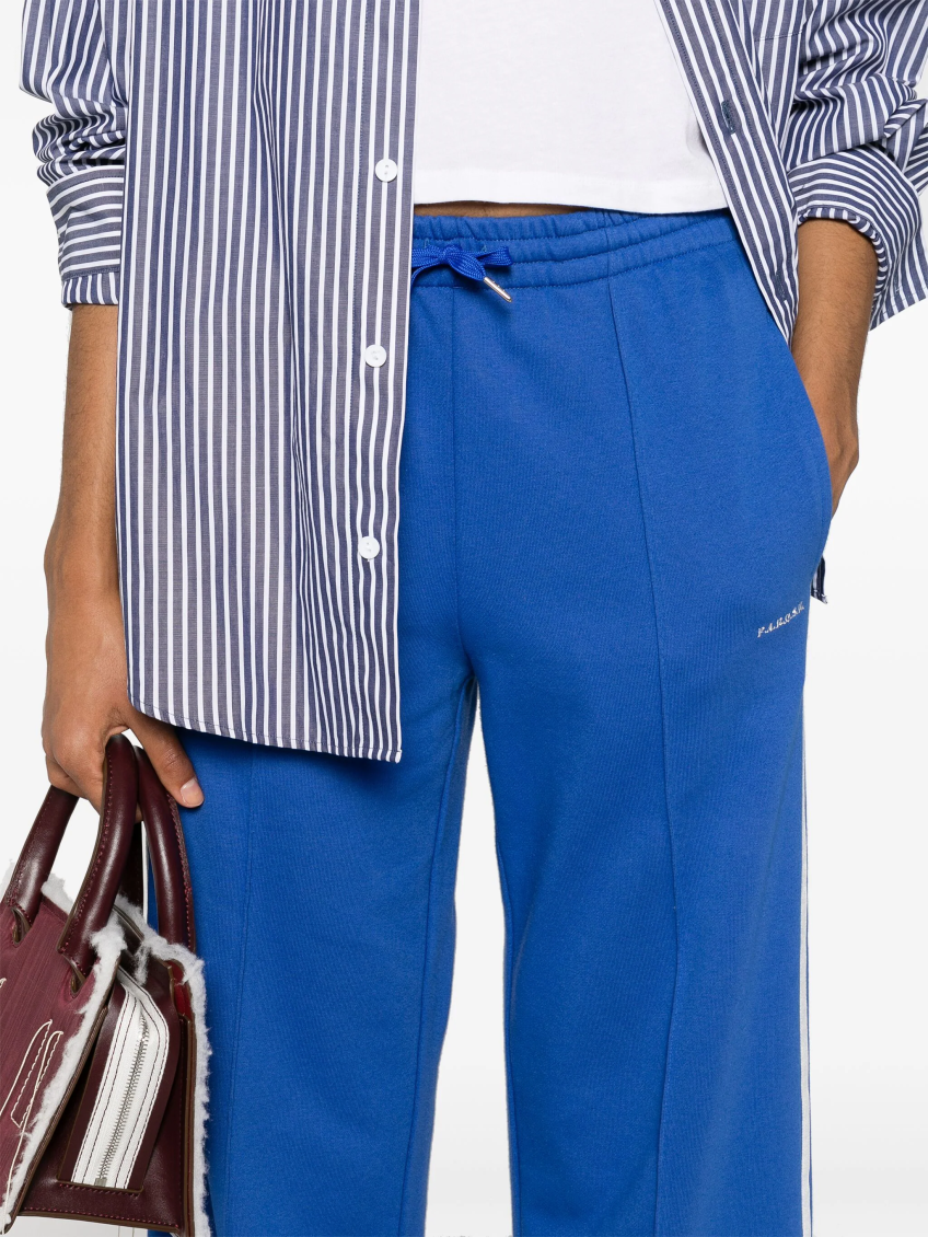 Royal Blue logo-embroidered straight trousers 5