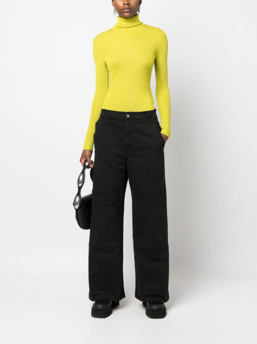 Black Low-rise Wide-leg Jeans 2