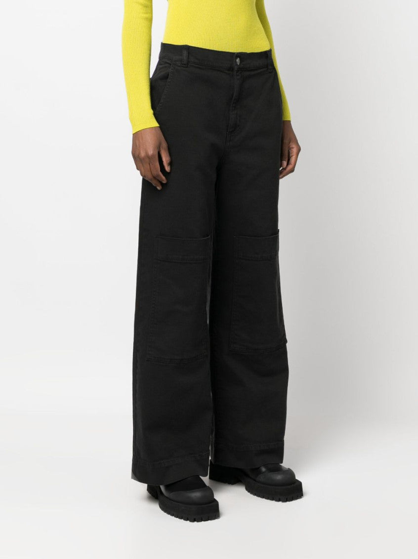 Black Low-rise Wide-leg Jeans 4