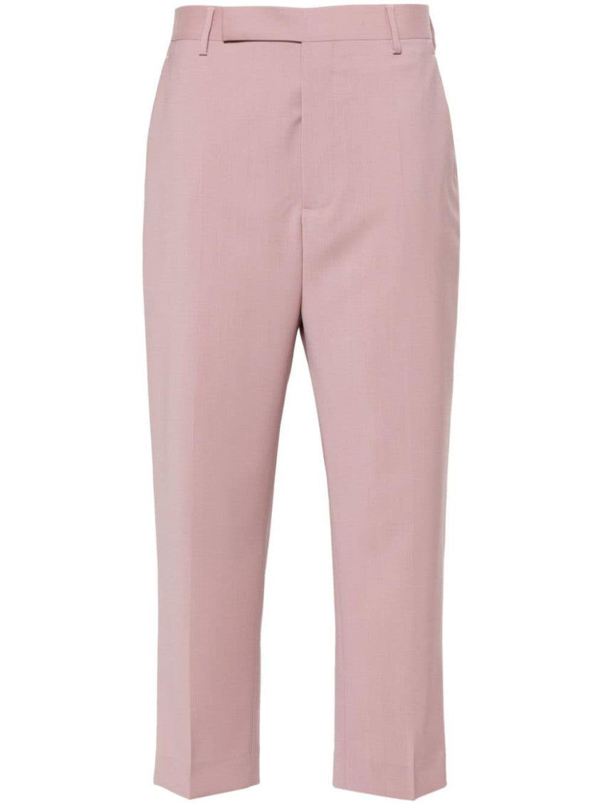 Light Pink pressed-creased wool trousers 1