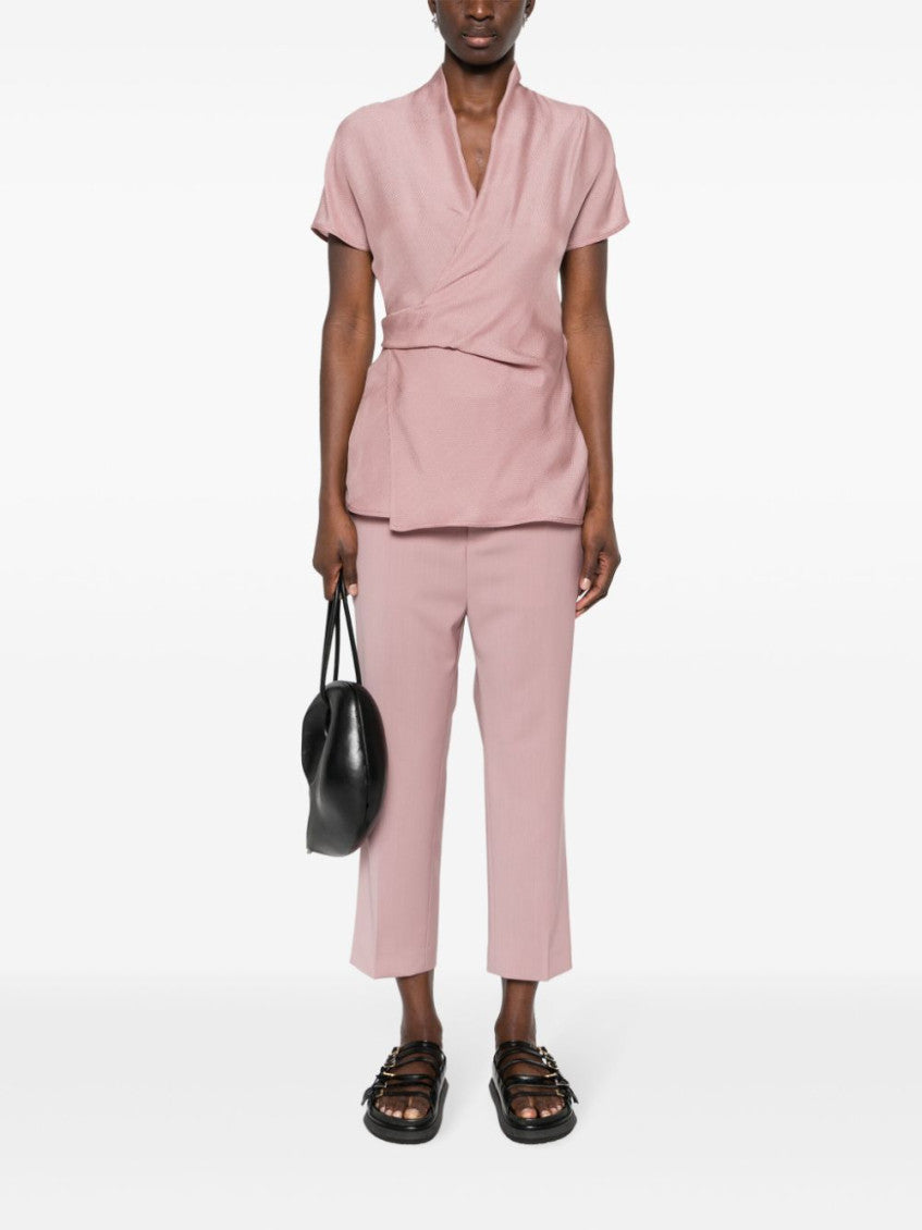 Light Pink pressed-creased wool trousers 2
