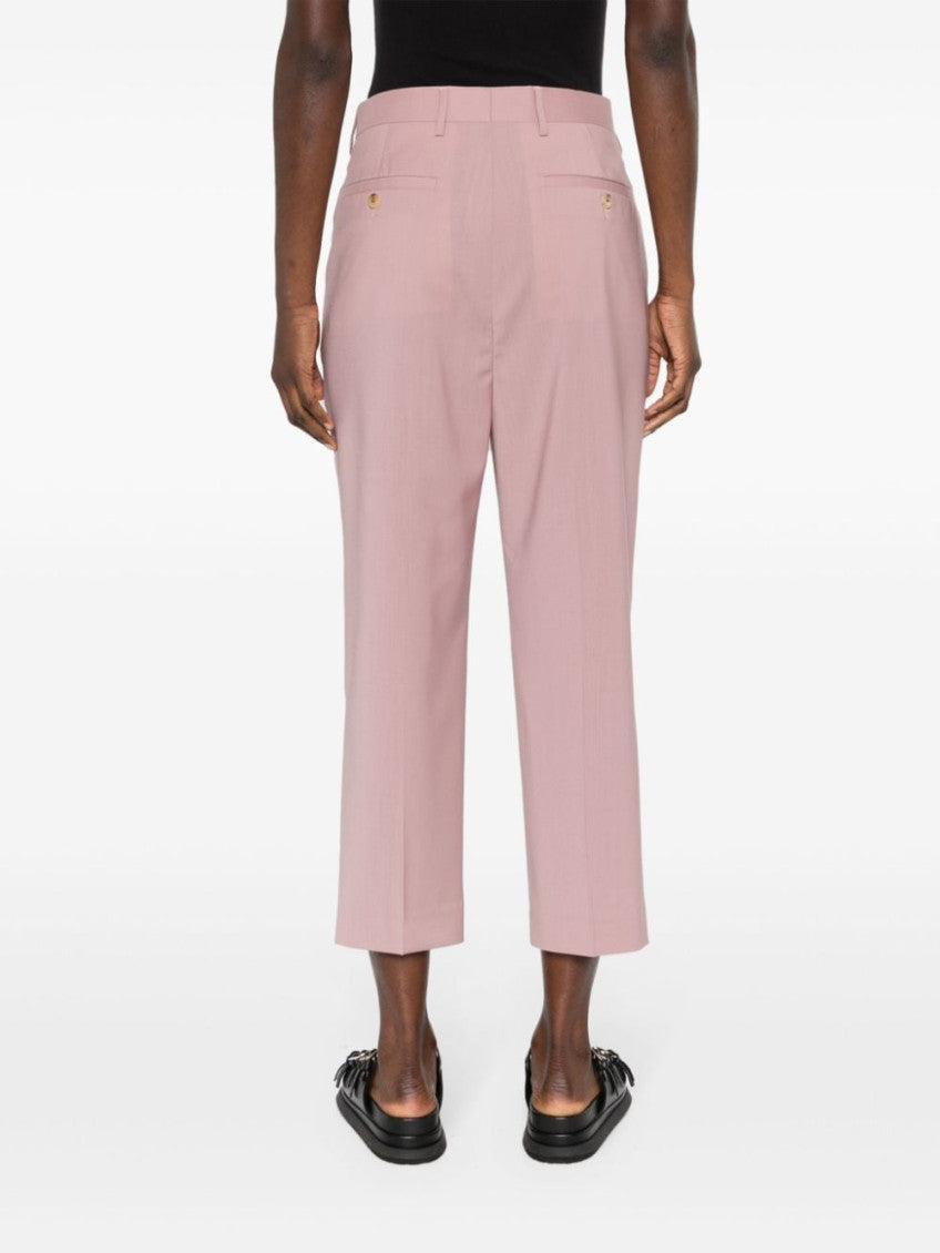 Light Pink pressed-creased wool trousers 4