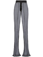 Black semi-sheer flared trousers 1