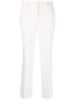 White High-waist Tailored Cropped Trousers 1