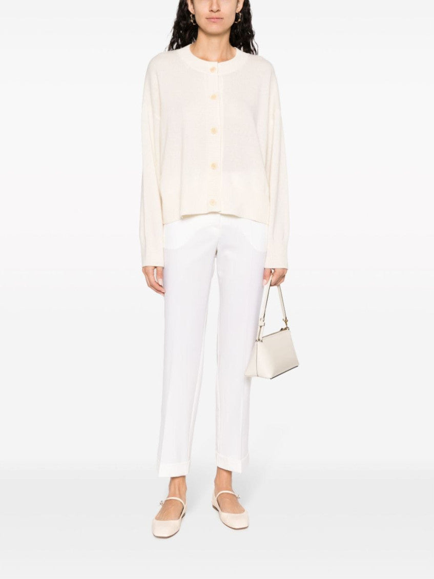 White High-waist Tailored Cropped Trousers 2
