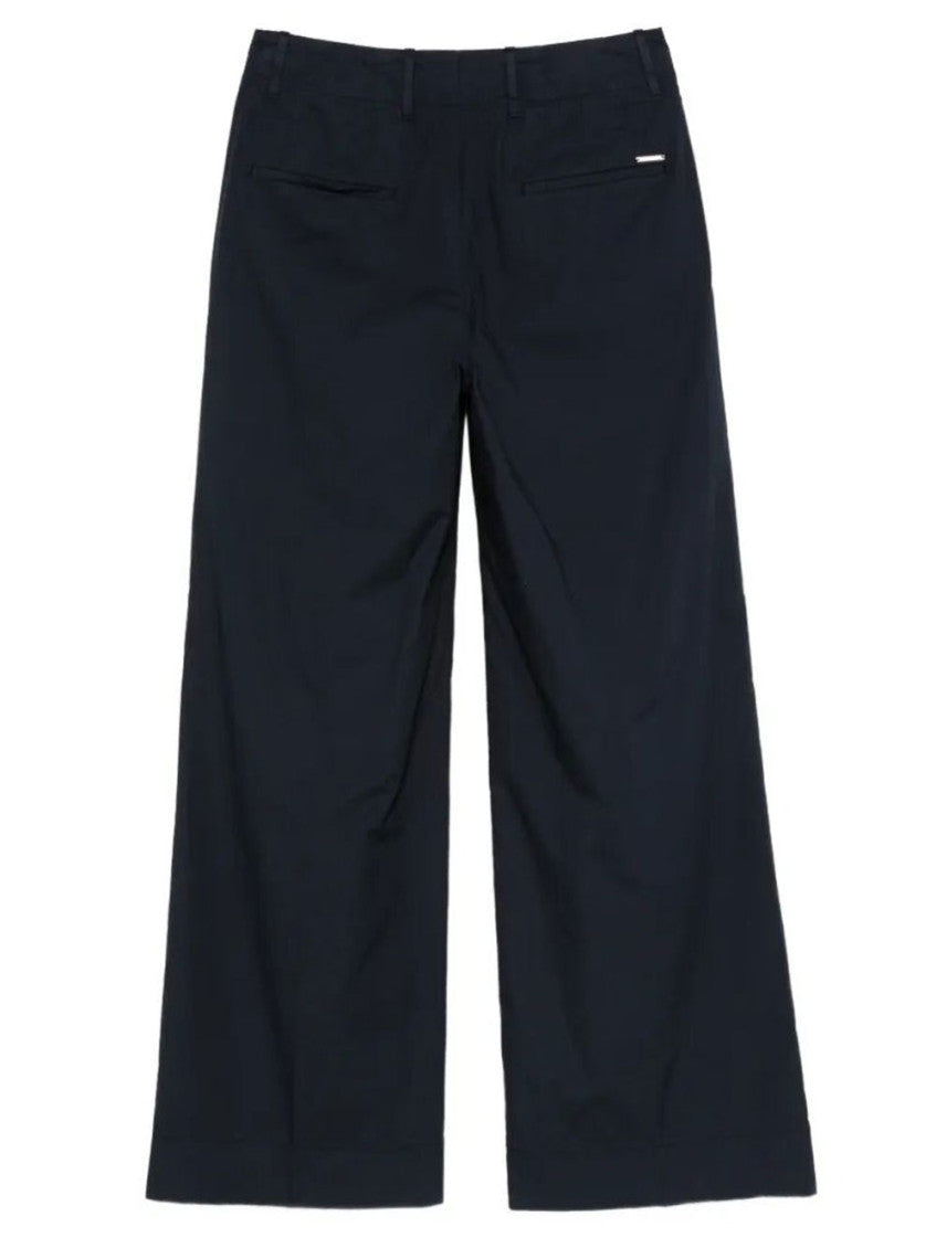 Blue Wide Leg Cotton Trouser 2