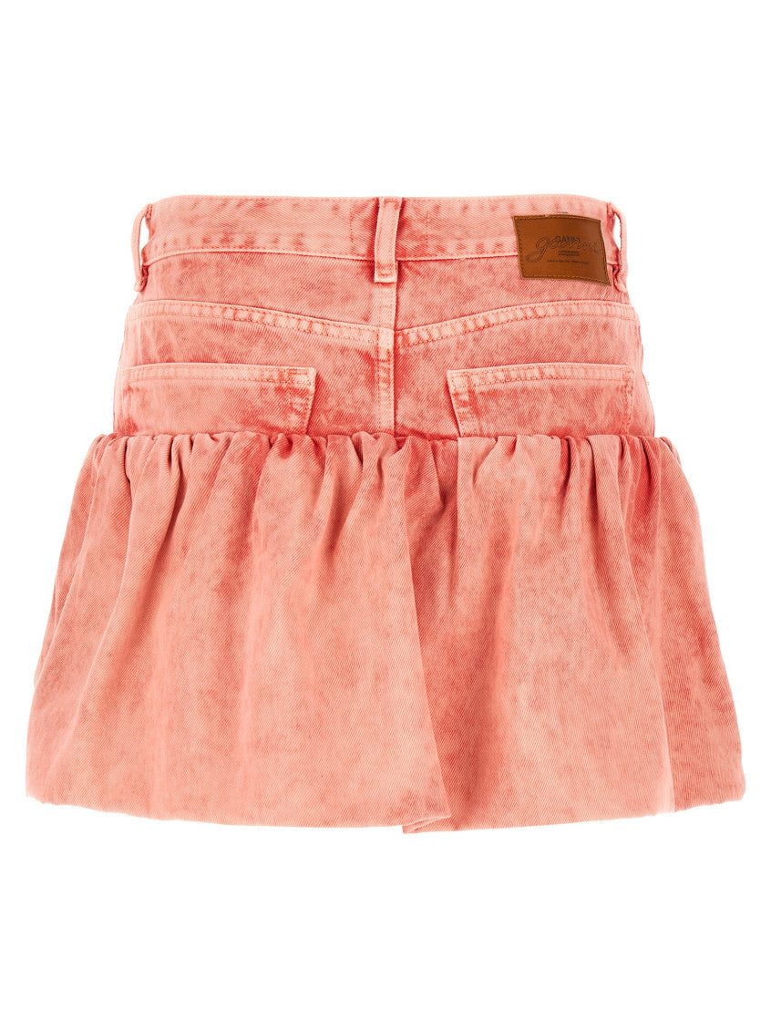 Pink Denim Jeans Skirt 2
