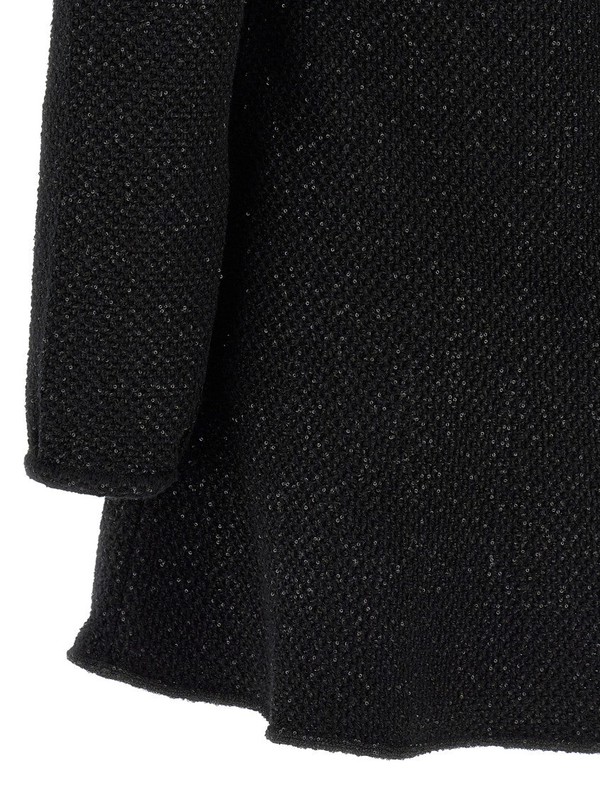 Black 'Black Sequin Knit Mini' Dress 4