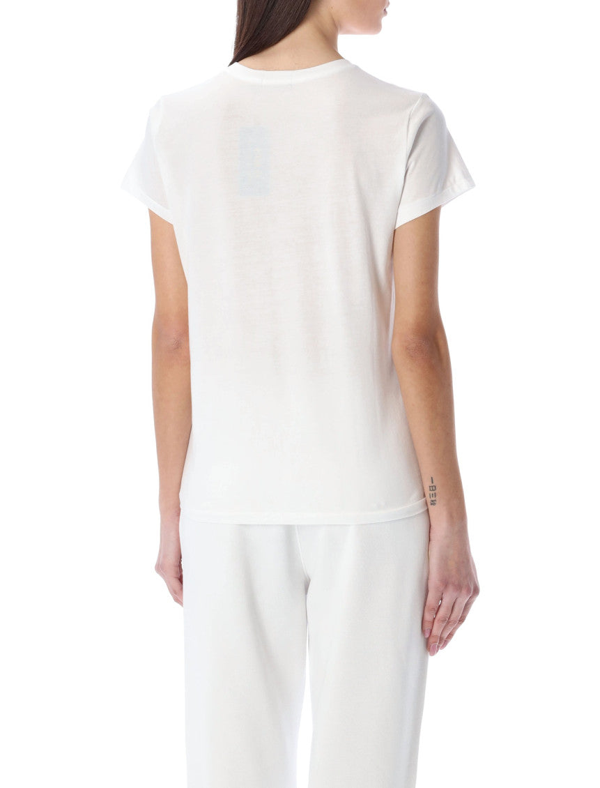 White Round Neck Logo T-Shirt 2