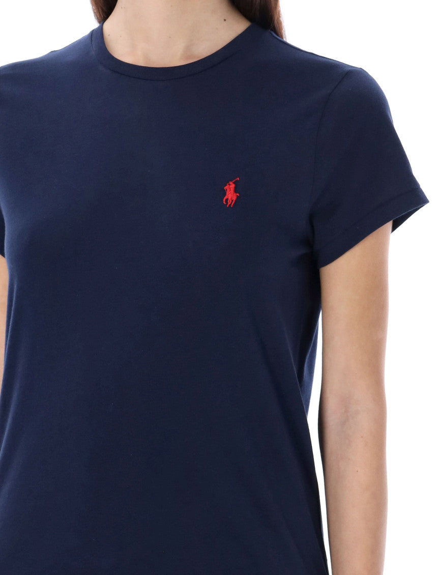 Blue Round Neck Logo T-Shirt 3