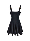 Black Square Neck Mini Dress 1