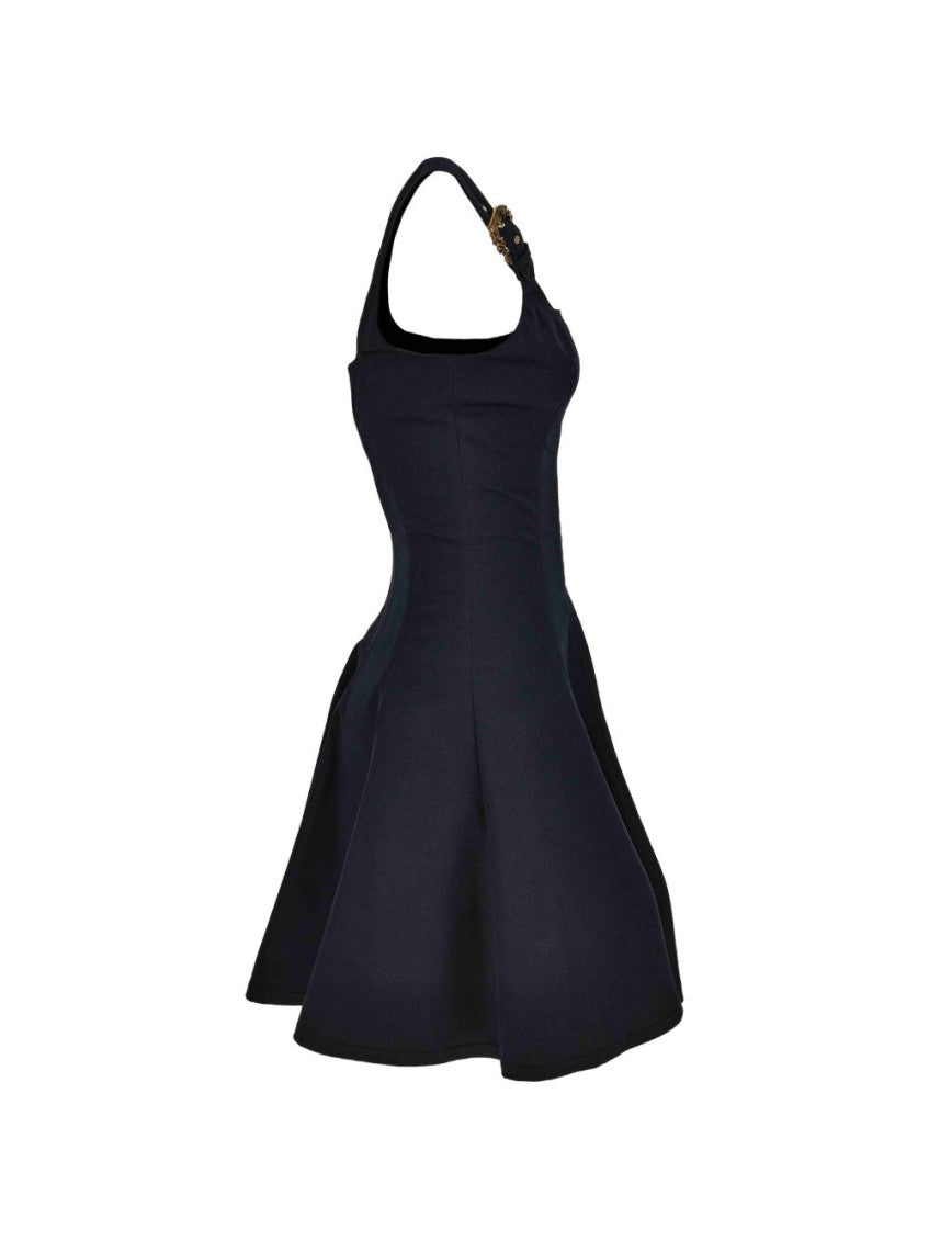 Black Square Neck Mini Dress 3