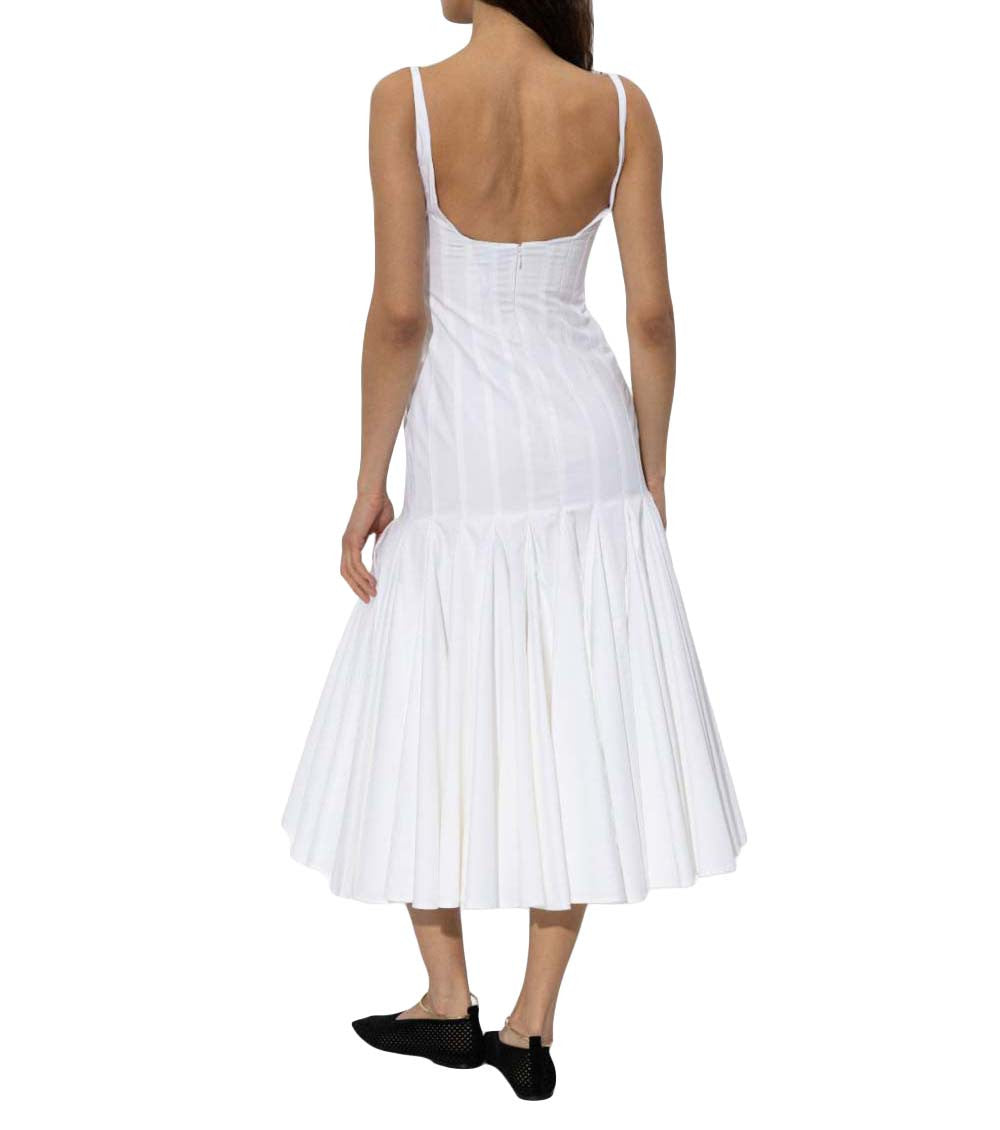 White Square Neck Midi Dress 3